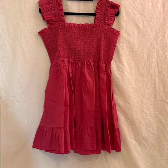 Hill House - Elizabeth Nap Dress - Lipstick Pink Cotton - Picture 2 of 3